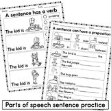 Spring Parts of Speech Worksheets - Grammar Wordsearches