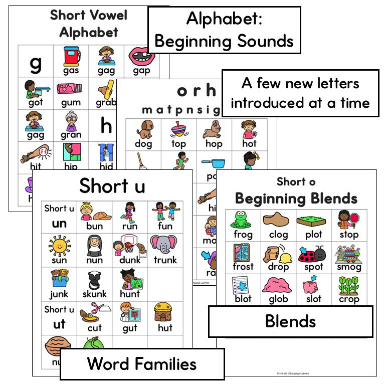 Short Vowel Picture Word Cards - Matching and Sorting