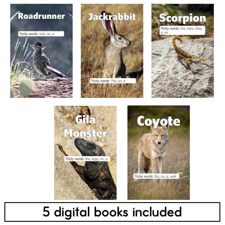 Short Vowel Decodables Desert Animal Books - Nonfiction Print and Digital
