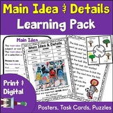 Main Idea and Details - Task Cards and Activities - Print and Digital