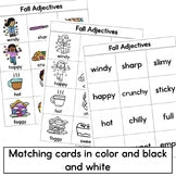 Fall Vocabulary Parts of Speech Pictures Grammar Posters and Matching Cards