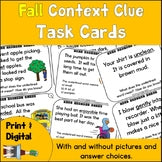 Context Clue Task Cards Fall Themed Practice Activities