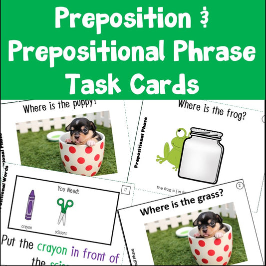 Preposition & Prepositional Phrase Task Cards