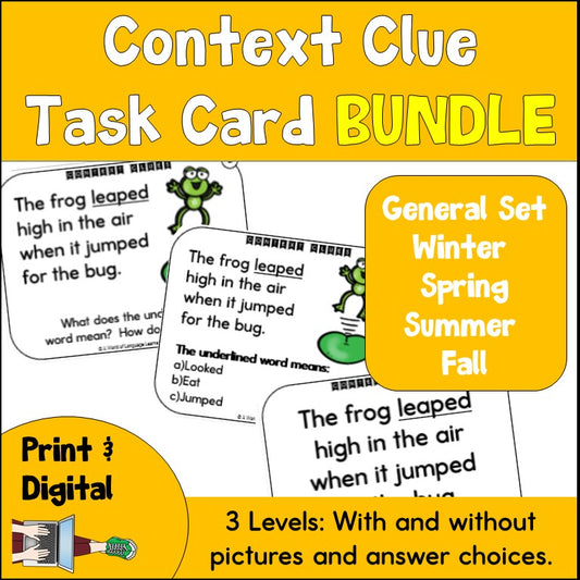 Context Clue Task Card Bundle - Vocabulary Practice Activities