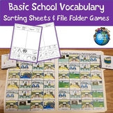 School Vocabulary File Folder Game