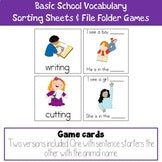 School Vocabulary File Folder Game