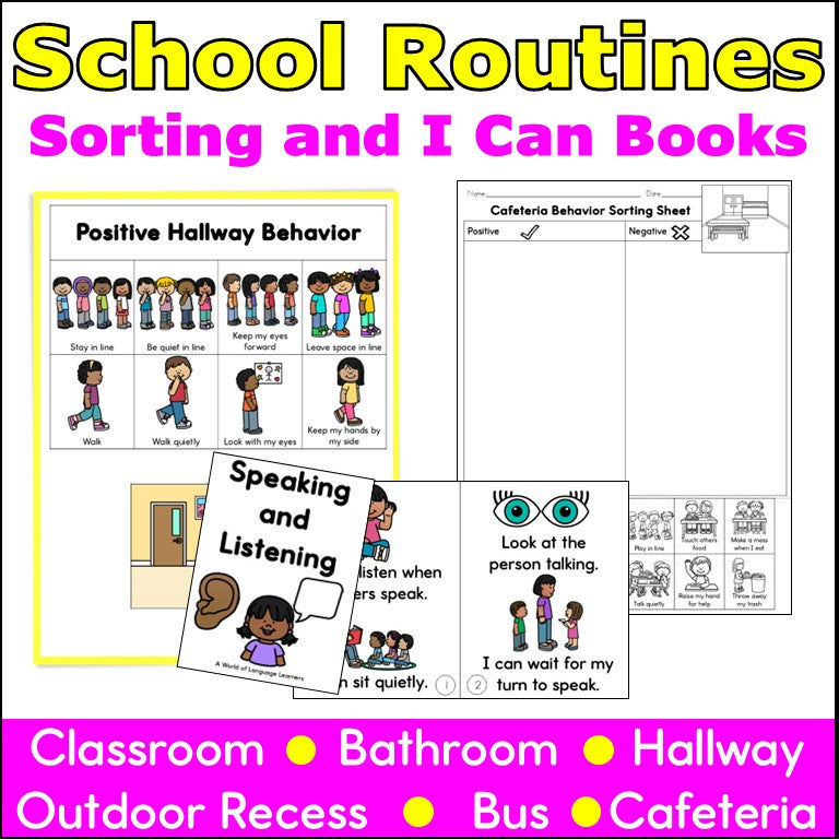 Back to School Routines Sorting and I Can Books