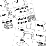 Classroom Labels and School Schedule Picture Cards