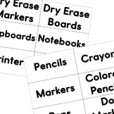 Classroom Labels and School Schedule Picture Cards