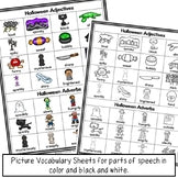 Halloween Illustrated Vocabulary Sheets
