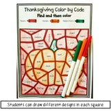 Thanksgiving Parts of Speech Color by Code