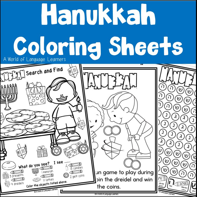 Hanukkah Coloring Sheets | Search and Find