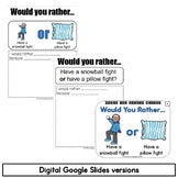 Would You Rather Questions Winter - Print and Digital Task Cards