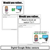Would You Rather Opinion Task Cards Bundle Print and Digital