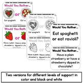 Valentine's Day Would You Rather Task Cards Print and Digital