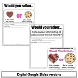 Valentine's Day Would You Rather Task Cards Print and Digital