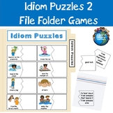Cover of idiom puzzles file folder game 2 for ESL students in grades 3-5