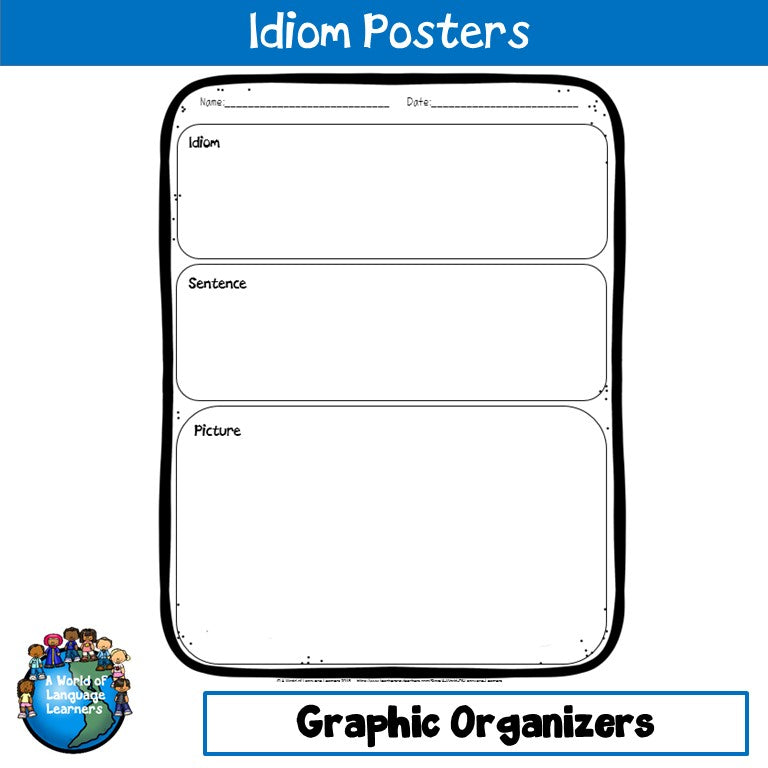 Preview page of Idiom of the Week posters for ESL students in grades 3-5