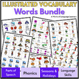 Illustrated Vocabulary Words Bundle | Picture Posters for ESL Language Support