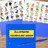 Illustrated Vocabulary Words Bundle | Picture Posters for ESL Language Support