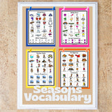 Illustrated Vocabulary Words Bundle | Picture Posters for ESL Language Support