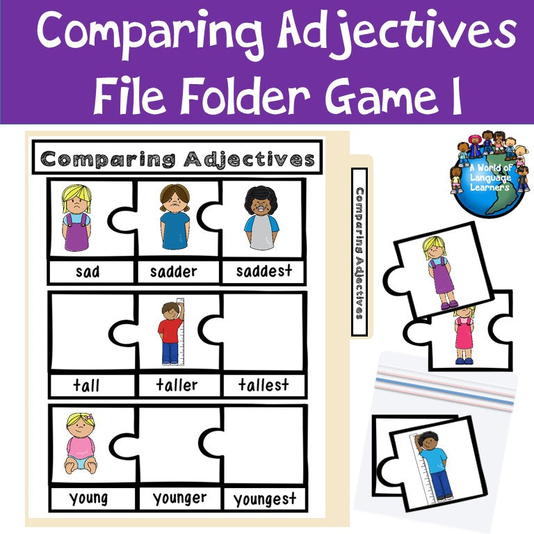 Comparing Adjectives File Folder Game 1