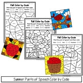 Fall Autumn Parts of Speech Color by Code