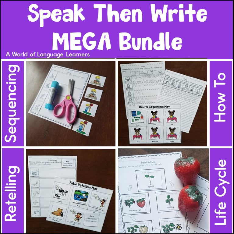 Speak then Write Mega Bundle Print and Digital | Graphic Organizers & Pictures