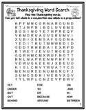 Thanksgiving Parts of Speech Word Searches