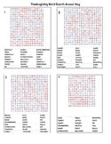 Thanksgiving Parts of Speech Word Searches