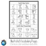 Preview page of Earth Day illustrated vocabulary sheets for ESL students in grades 2-5