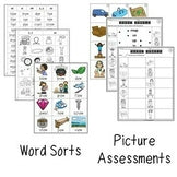 Phonics Mega Bundle Word Sorts and Picture Vocabulary Practice Activities