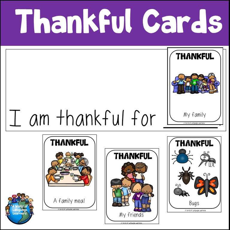 Thankful Cards Sentence Speaking Practice