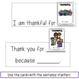Thankful Cards Sentence Speaking Practice