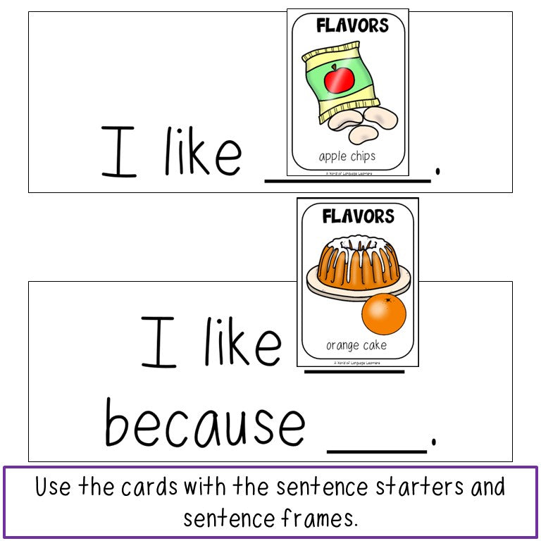 Sentence Starters and Picture Cards