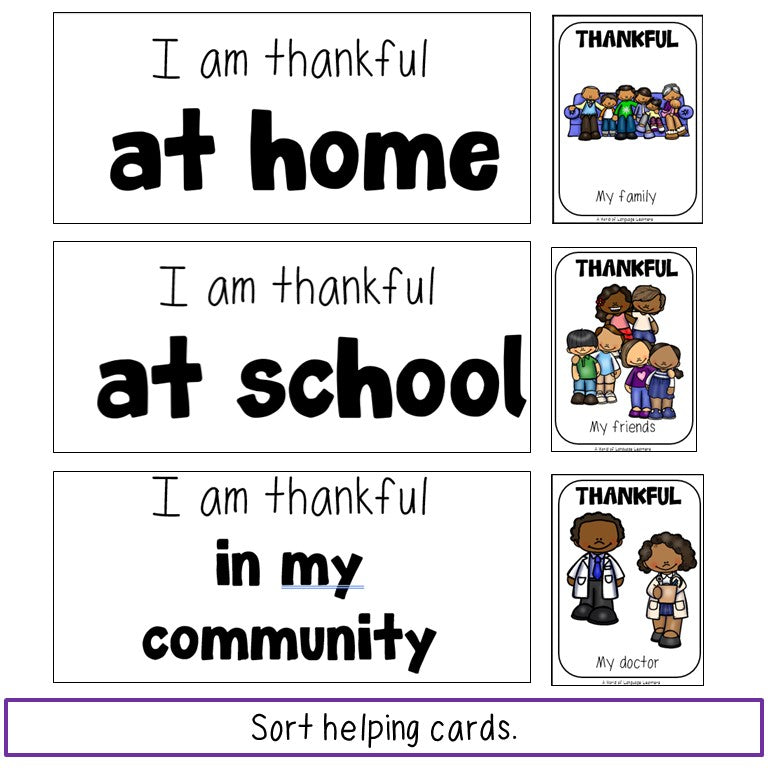 Sentence Starters and Picture Cards