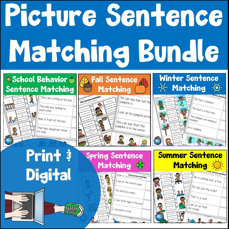 Picture Sentence Matching Bundle - Print and Digital