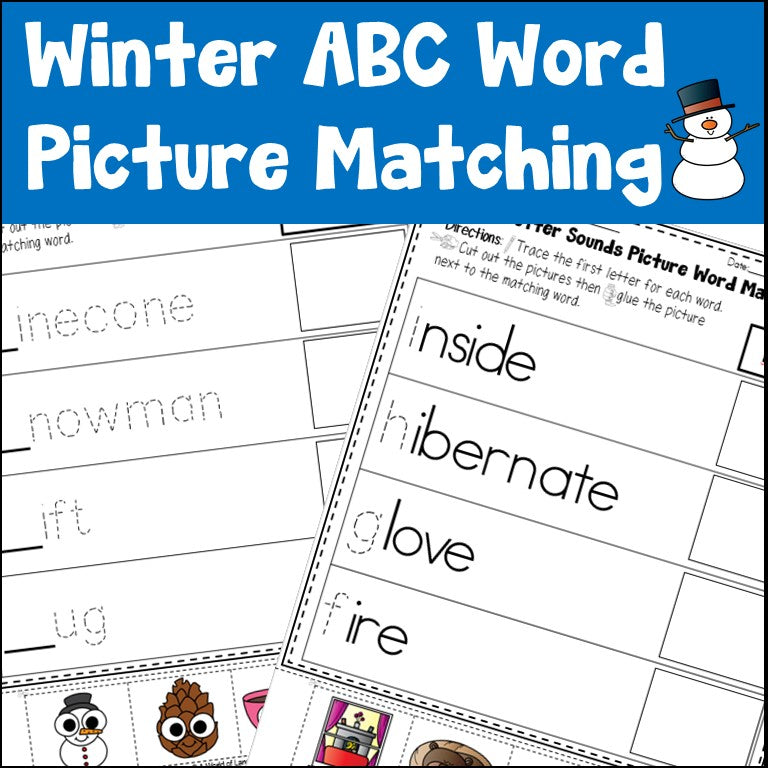 Winter Alphabet Picture Word Matching