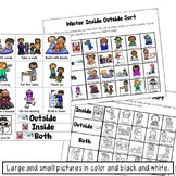 Winter Activities Sorting, Speaking, and Writing