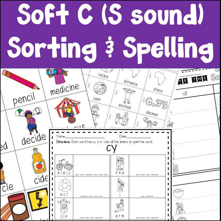 Soft C Spelling Practice and Word Sorts