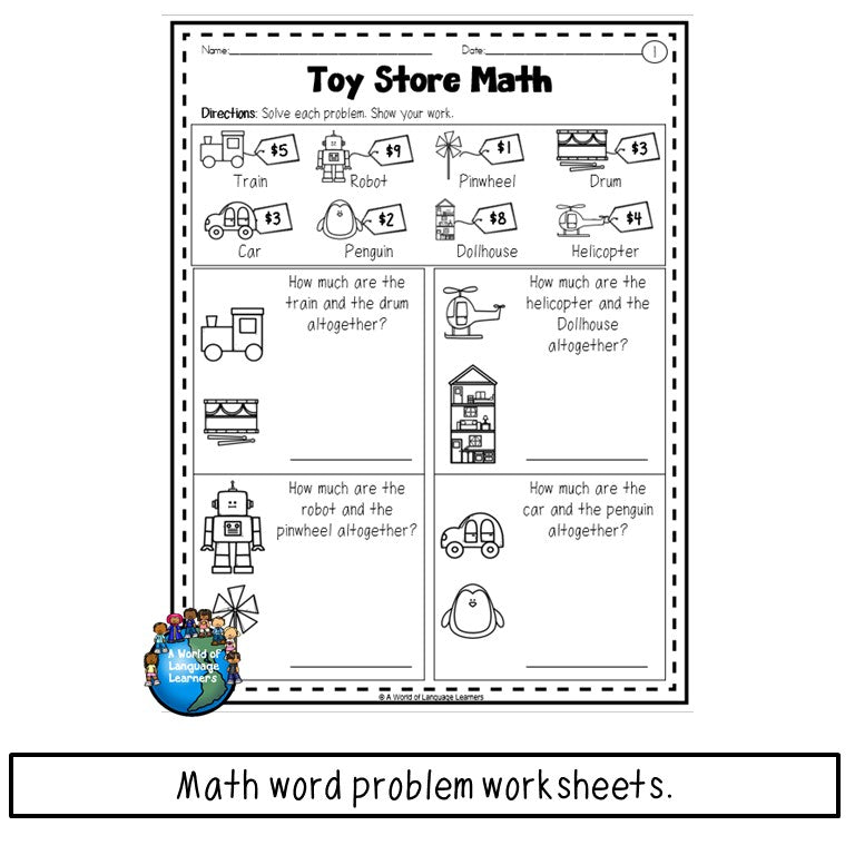 Math Word Problem Activities Bundle