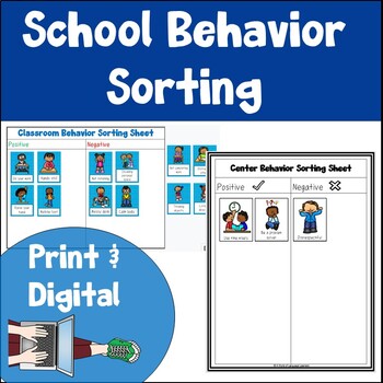 Cover of school behavior picture sorting cards for ESL students in K-3