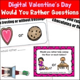 Valentine's Day Would You Rather Task Cards Print and Digital