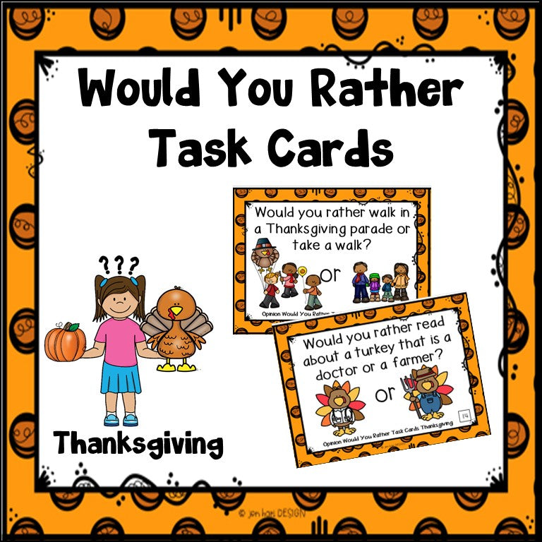 Thanksgiving Would You Rather Task Cards