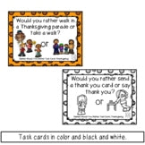 Thanksgiving Would You Rather Task Cards