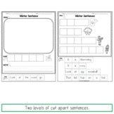 Winter Sentence Scrambles - cut and paste build sentences Print and Digital