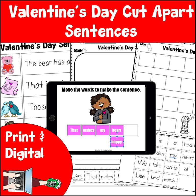 Valentine's Day Cut Apart Sentences