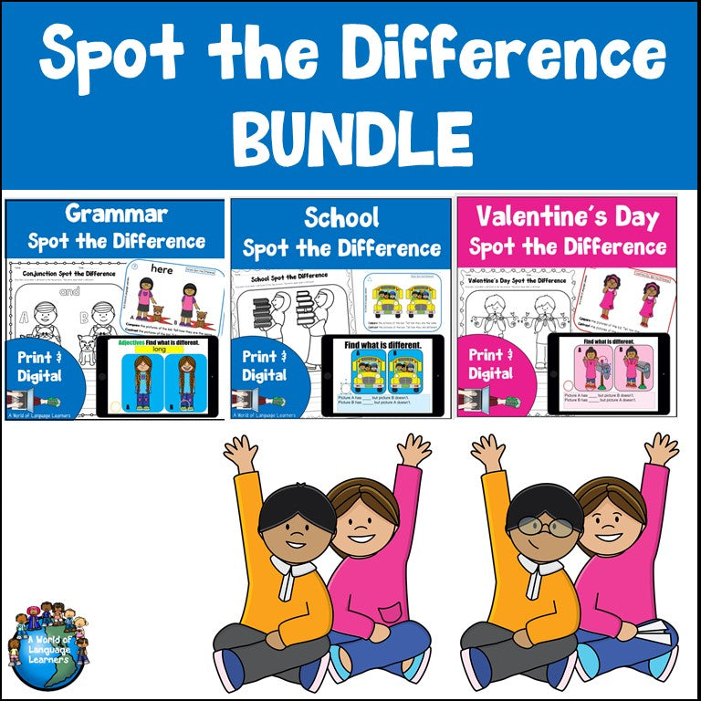 Spot the Difference Bundle | Compare and Contrast Task Cards and Worksheets