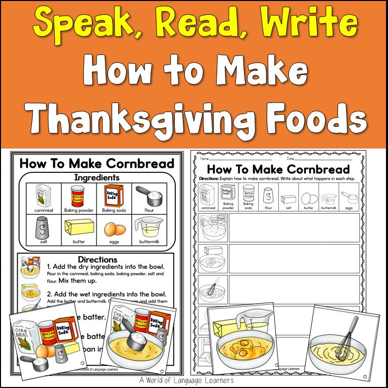 How to Make Thanksgiving Foods Sequencing Practice