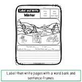 Winter Label and Write | Vocabulary and Writing Practice